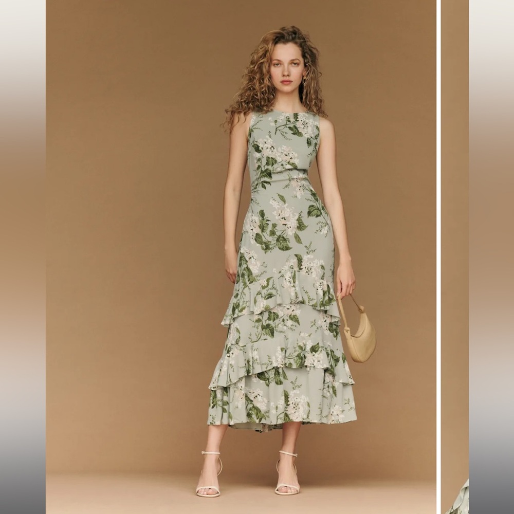 Reformation Magnus Dress Green - Size 0